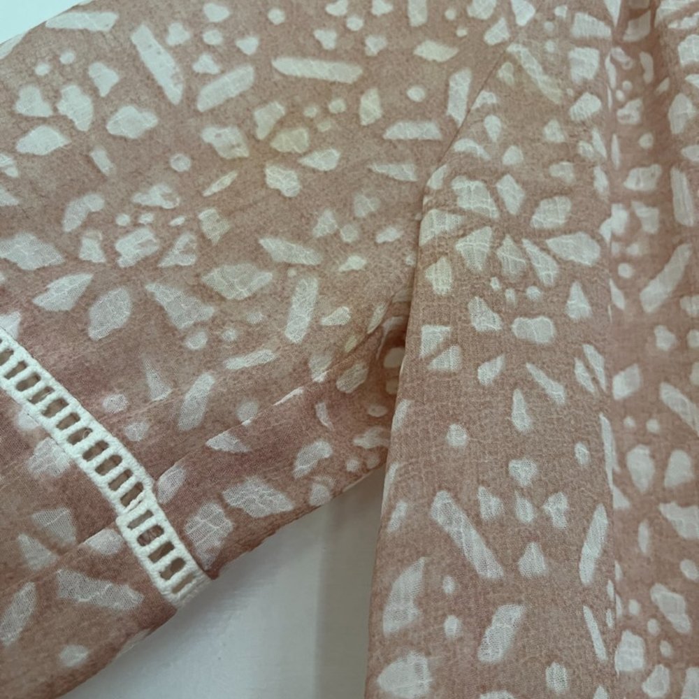 Two by Vince Camuto sheer gauzy pink boho preppy tunic top long sleeve, size XS - Picture 12 of 12